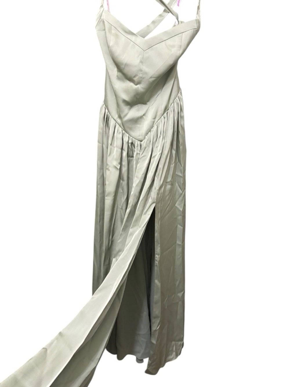 Azazie dusty Sage stretched Satin brides maid dress. BARBIE 1041 NWT - Picture 4 of 12